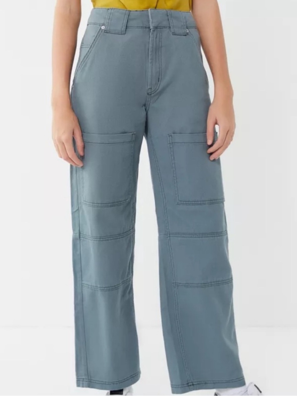 BDG Casual Wide-Leg Utility Jeans in Light Blue